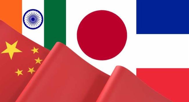 India, China, France, and Japan on Indian Ocean